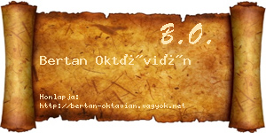 Bertan Oktávián névjegykártya